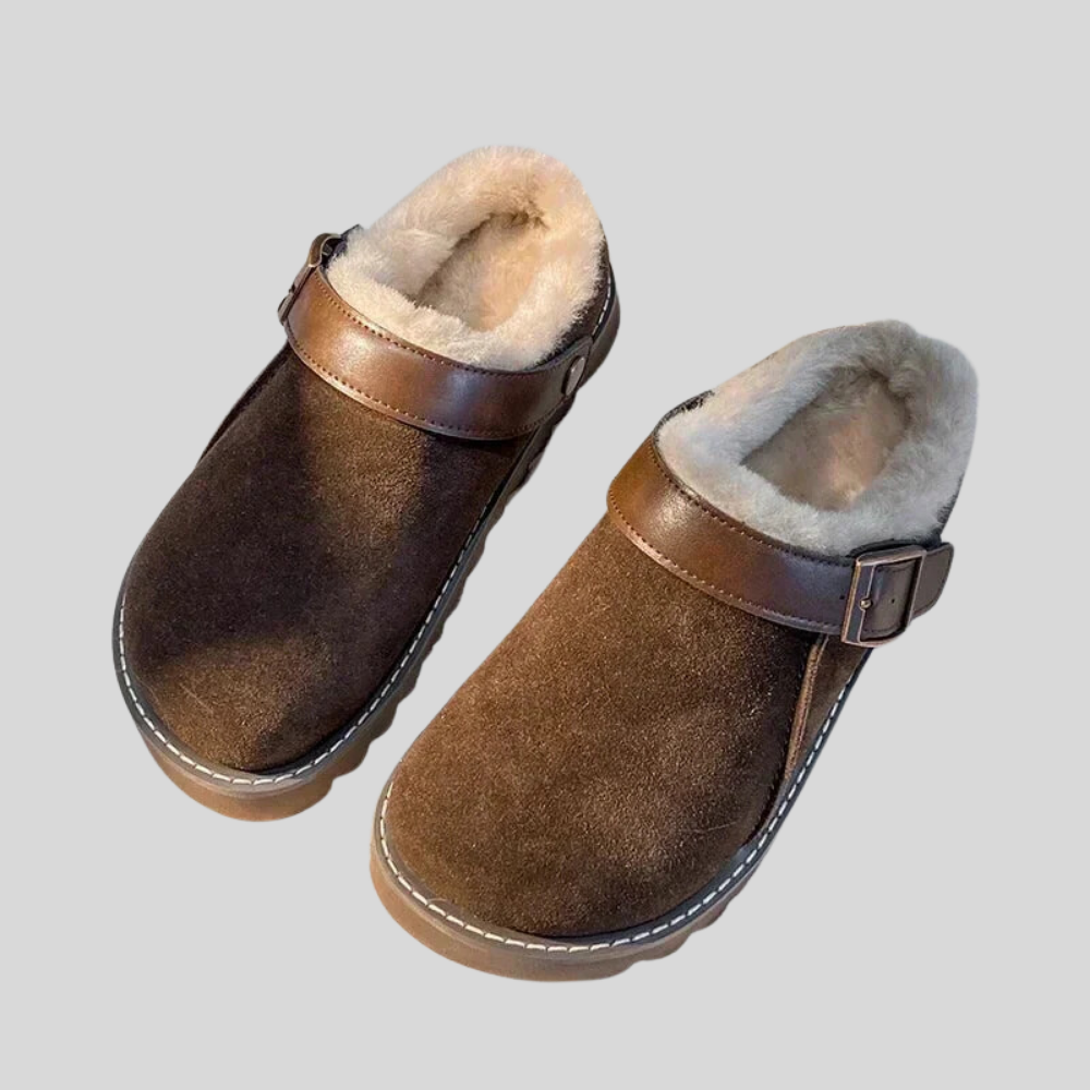 Sabrina - Luxurious Suede Clogs with Cozy Plush Lining