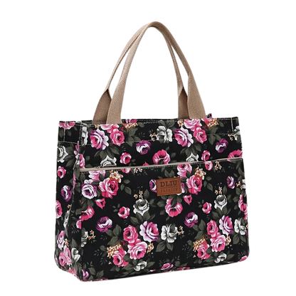 Chic Floral Print Tote Handbag for Effortless Elegance