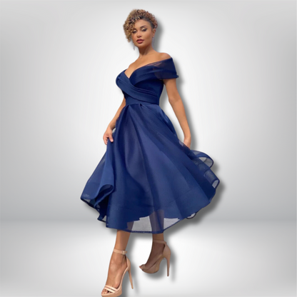 Dalila - Elegant Off-Shoulder Party Nightdress for a Dazzling Night Out