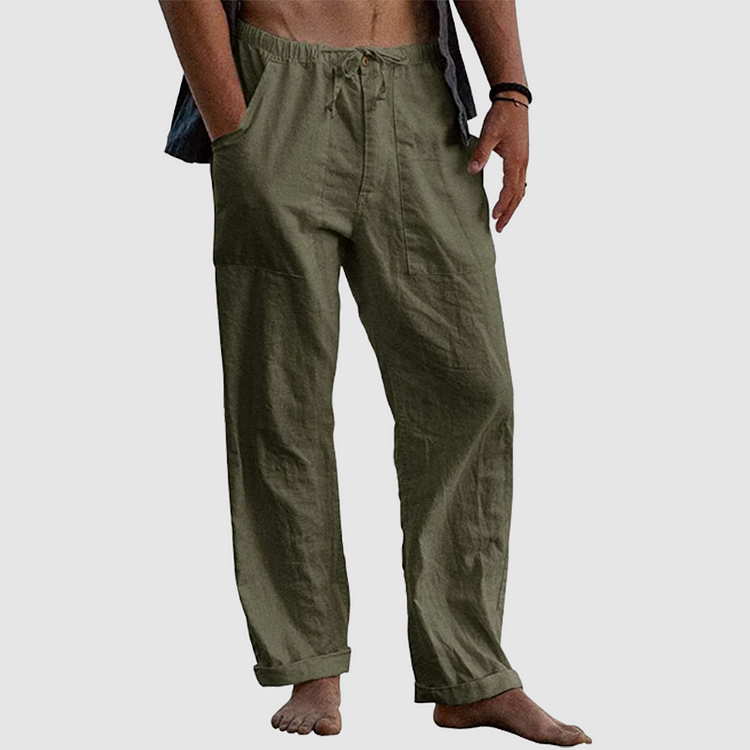 Men's Relaxed Fit Linen Beach Trousers by Adam - Perfect for Summer Adventures!