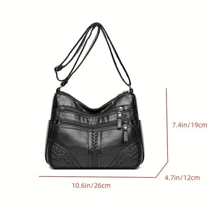 Chic Faux Leather Crossbody Bag