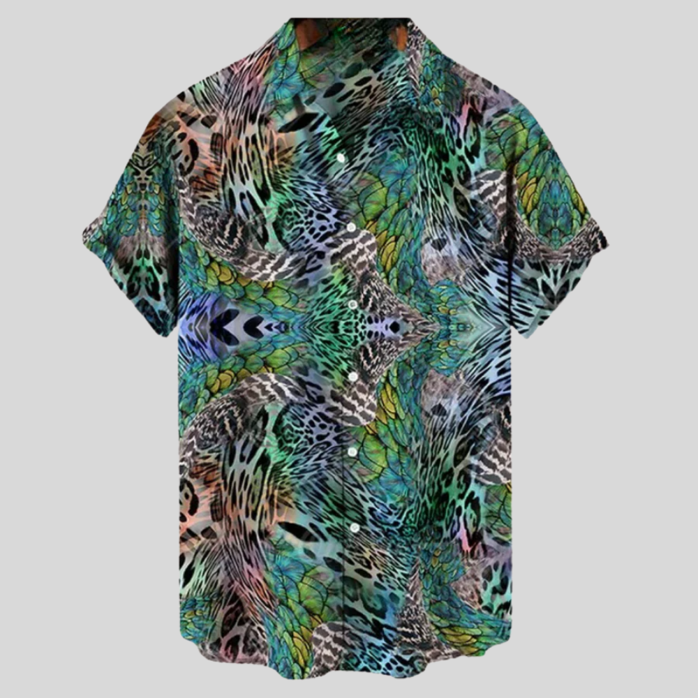 Damian - Stylish and Relaxed Printed Short-Sleeved Shirt for Men