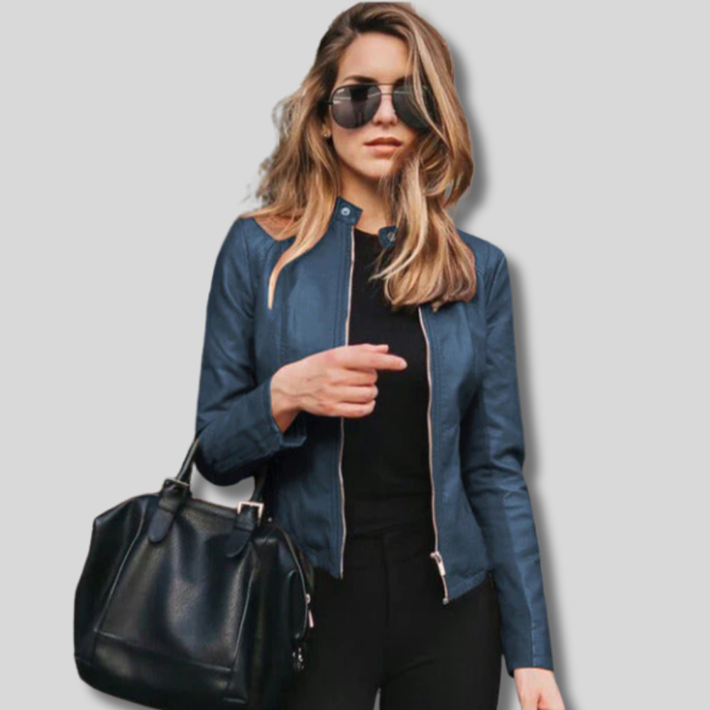 Ellen - Chic Women's Leather Jacket for a Stylish Look