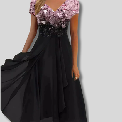 Whitley - Sophisticated Chiffon Midi Dress for Parties | Women's Elegant Attire