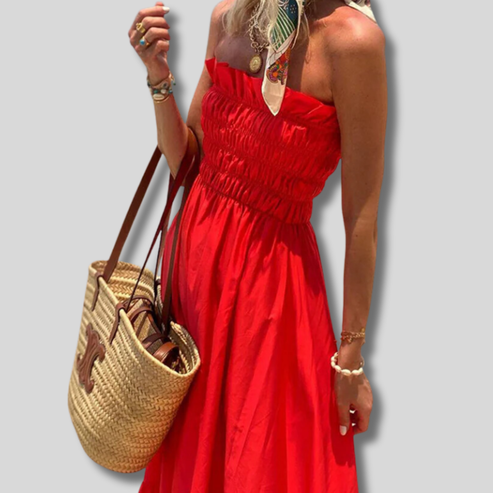 Carmen - Elegant Women's Maxi Dress with Stylish Tube Top Design