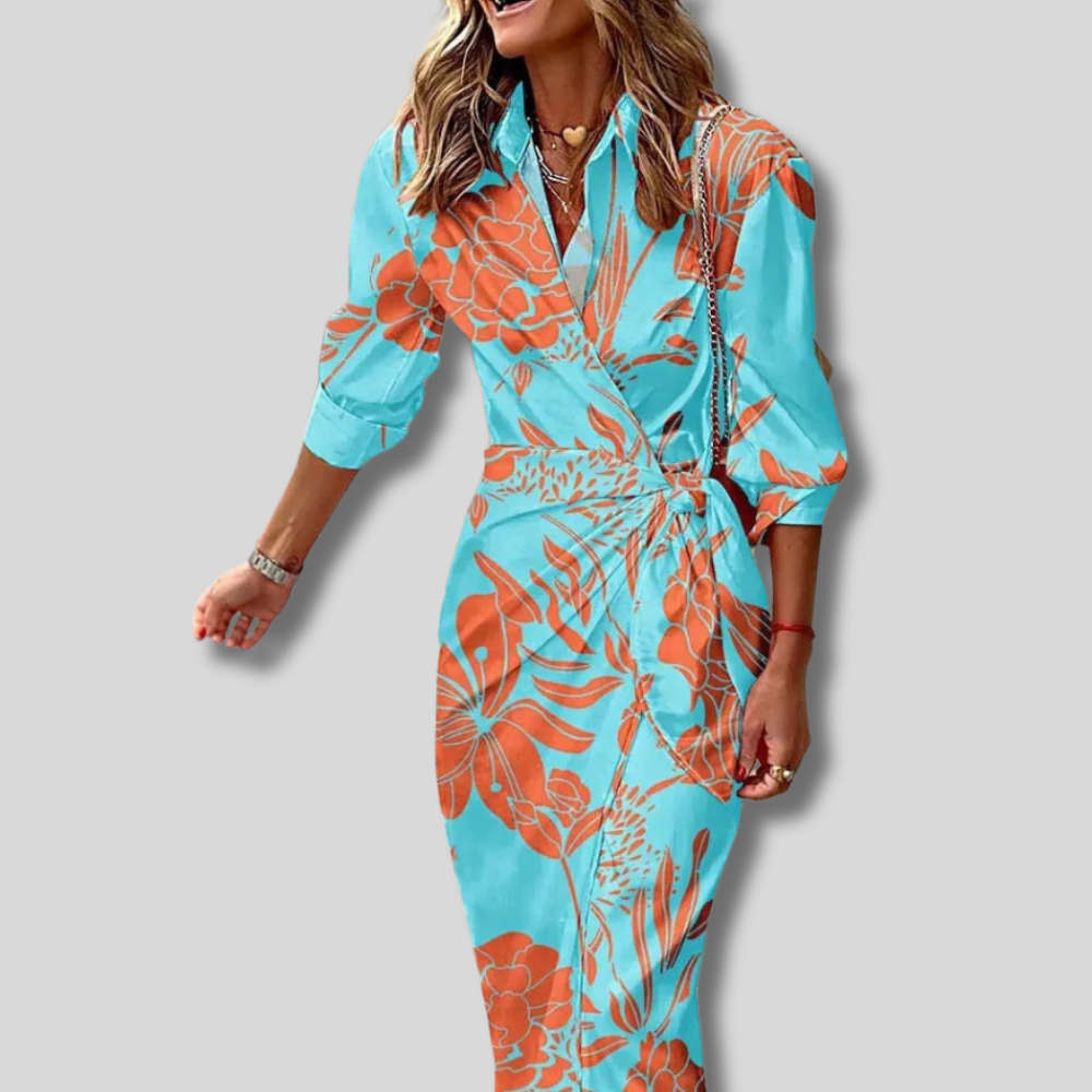 Ayla - Stylish Orange and Pink Summer Dress