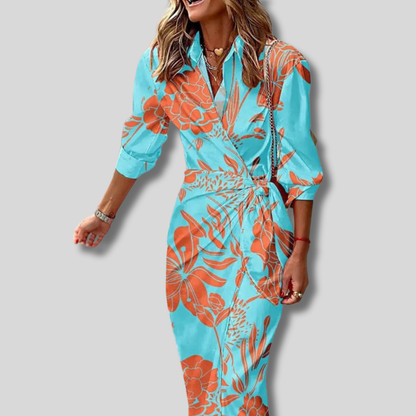 Ayla - Stylish Orange and Pink Summer Dress