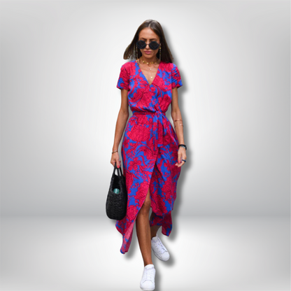 Bella - Stunning V-Neck Long Dress for Effortless Elegance