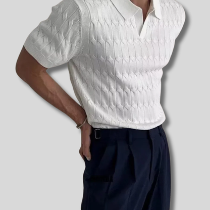 Stylish Merino Men's Polo | Chic Short-Sleeved Smart-Casual Shirt