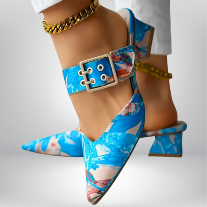 Elegant Rose-Design Heeled Sandals by Chelsea