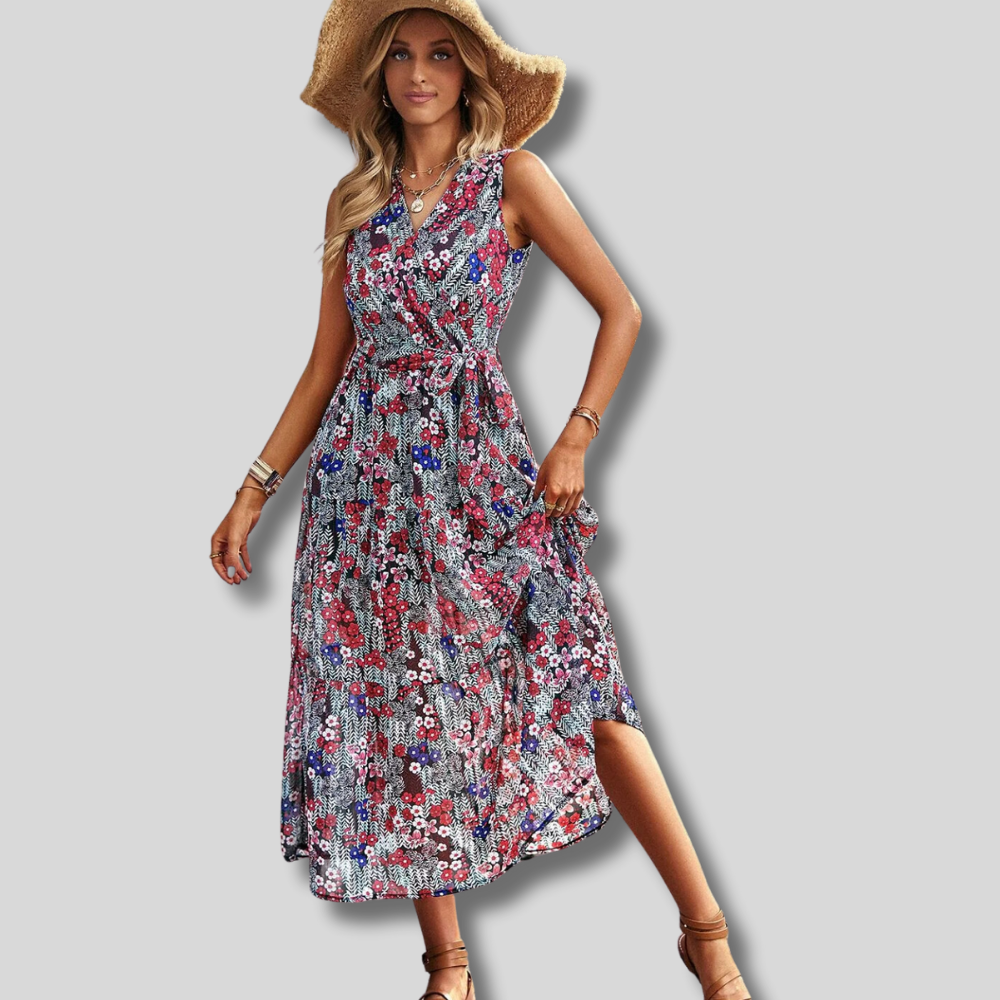 Enchanting Carly - Elegant Floral Maxi Dress