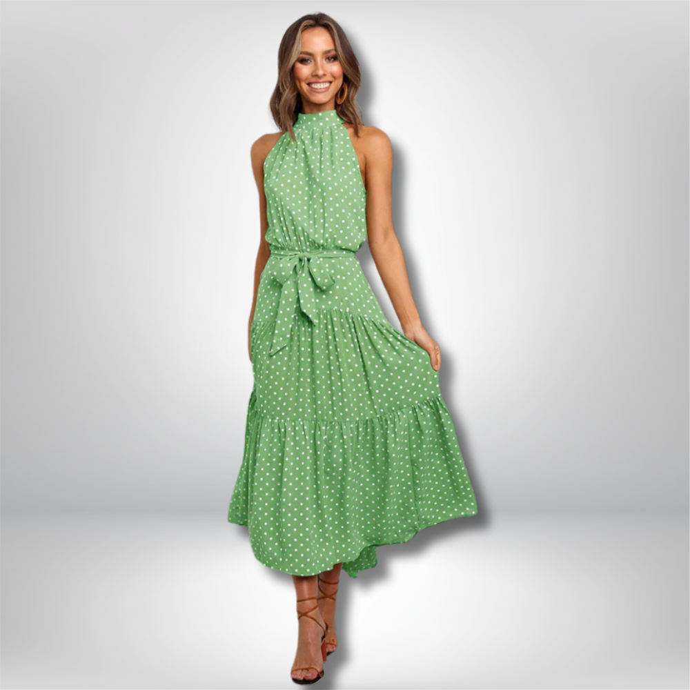 Zuri - Chic Long Polka Dot Dress for Effortless Style