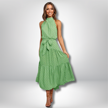 Zuri - Chic Long Polka Dot Dress for Effortless Style