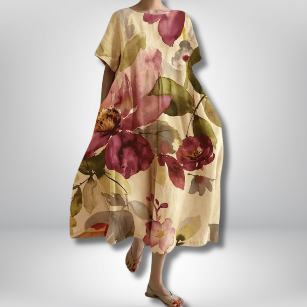 Francisca - Effortlessly Chic Women's Dress with Beautiful Botanical Floral Print
