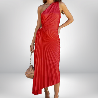 Amina - Chic Irregular Pleat Dress