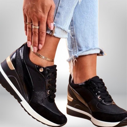 Callie - Stylish and Cozy Gold Sneakers for Everyday Elegance