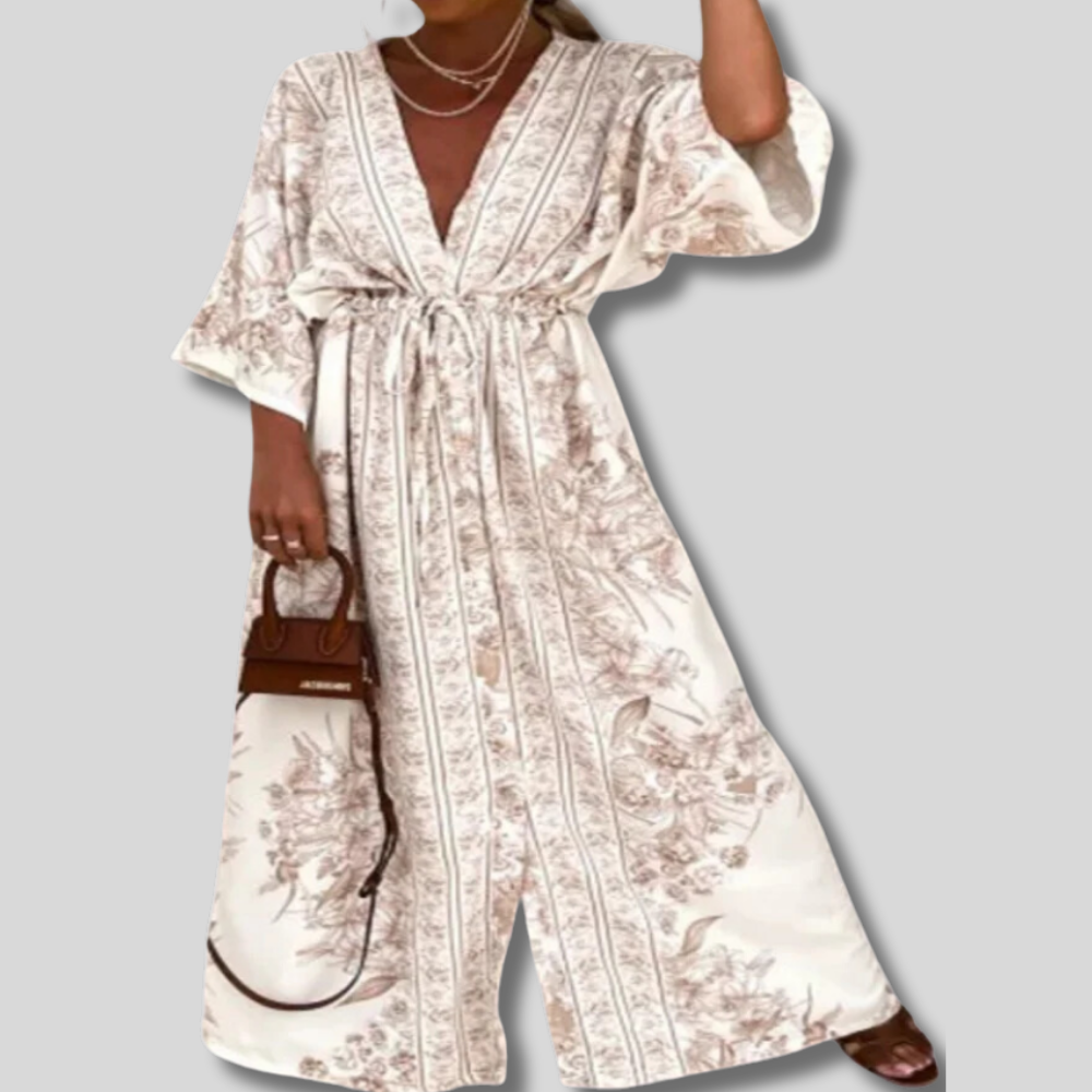 Tamika - Elegant Long Dress for Women with Flattering Wide Sleeves