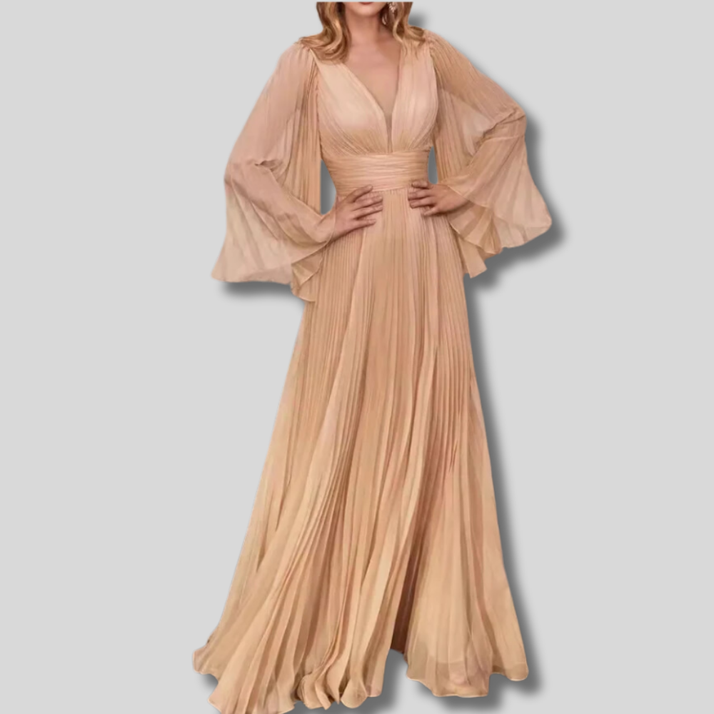 Cleo - Elegant Pleated Maxi Dress for Women