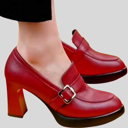 Elevate Your Style with Our Women's Chic High-Heel Shoes – Sleek Pointed Toe Design, 6-8 cm Heel, Luxurious Cushioned Insole – Perfect for Formal Occasions and Professional Wear, Available in Stunning Black and Red