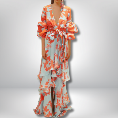 Gabriela - Elegant Chiffon Dress with Stunning Prints for Festive Occasions