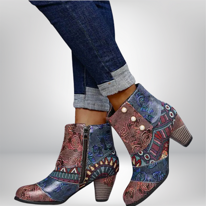 Charlee - Stunningly Painted Ankle Boots