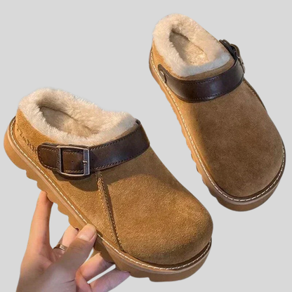 Sabrina - Luxurious Suede Clogs with Cozy Plush Lining
