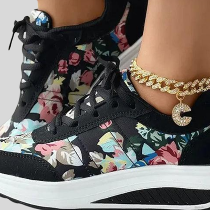 Lisa - Trendy Floral Print Athletic Sneakers for Women