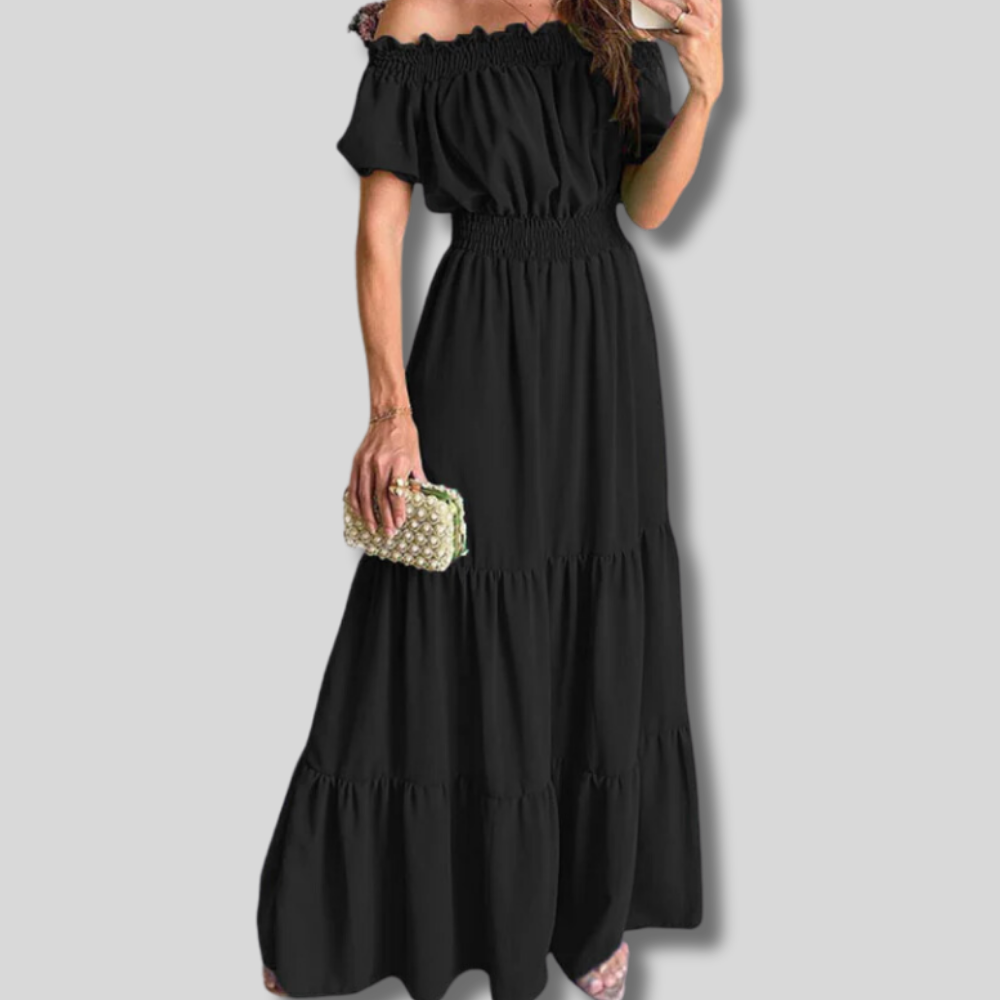Talia - Chic Off-Shoulder Maxi Dress for a Stunning Look