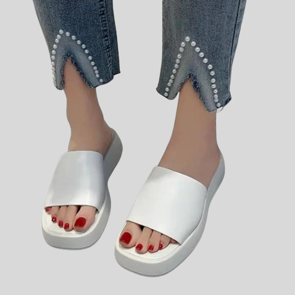 Teagan - Sleek Minimalist Slide Sandals Featuring a Chic Wide Strap