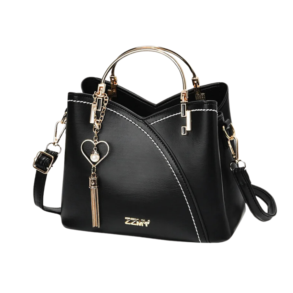 Chic Mini Handbag Featuring Heart-Shaped Zipper