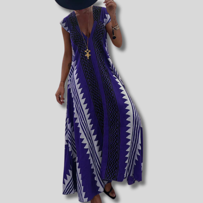 Carla - Stunning Women's Bohemian Maxi Dress Featuring a Chic Geometric Design