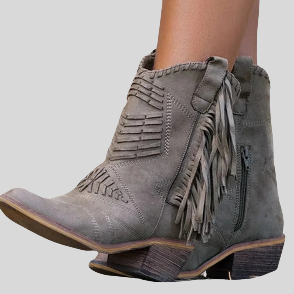 Cowely - Stylish Cowgirl Boots with Trendy Fringes