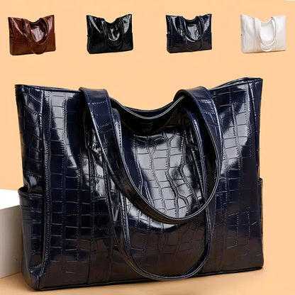Stylish Crocodile-Embossed Tote Bag for Fashion-Forward Women