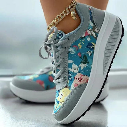 Lisa - Trendy Floral Print Athletic Sneakers for Women
