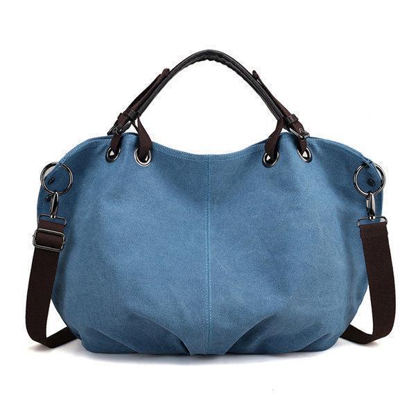 Chic Retro Canvas Large Handbag: Versatile Crossbody Style