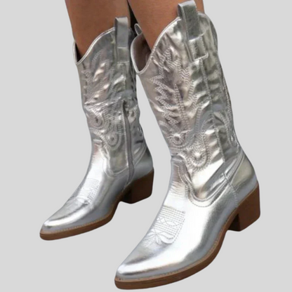 Cait - Stunning Metallic Cowboy Boots for Fashion-Forward Women