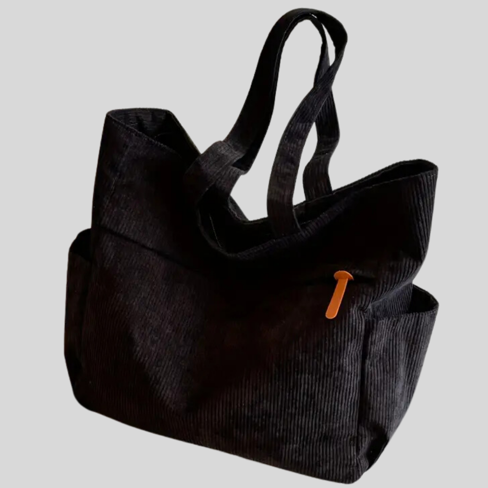 Stylish Corduroy Tote Bag with Comfortable Fixed Shoulder Straps
