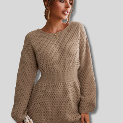 Wanita - Cozy Knitted Sweater Dress for Women