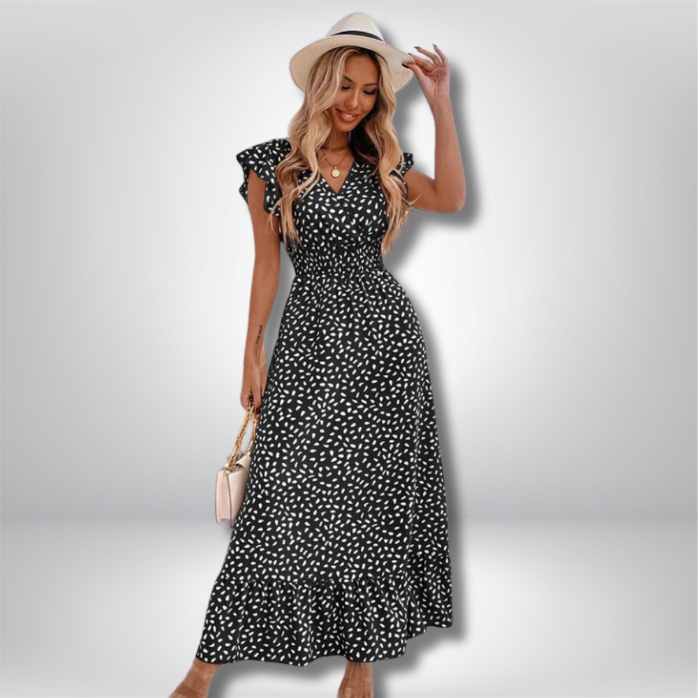 Jennis - Elegant V-Neck Maxi Dress for Women