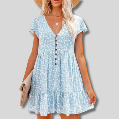 Angela - Effortlessly Stylish V-Neck Casual Dress