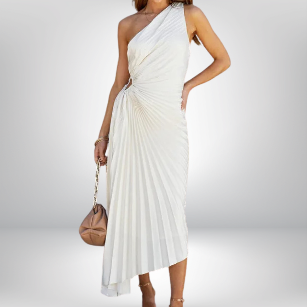 Amina - Chic Irregular Pleat Dress