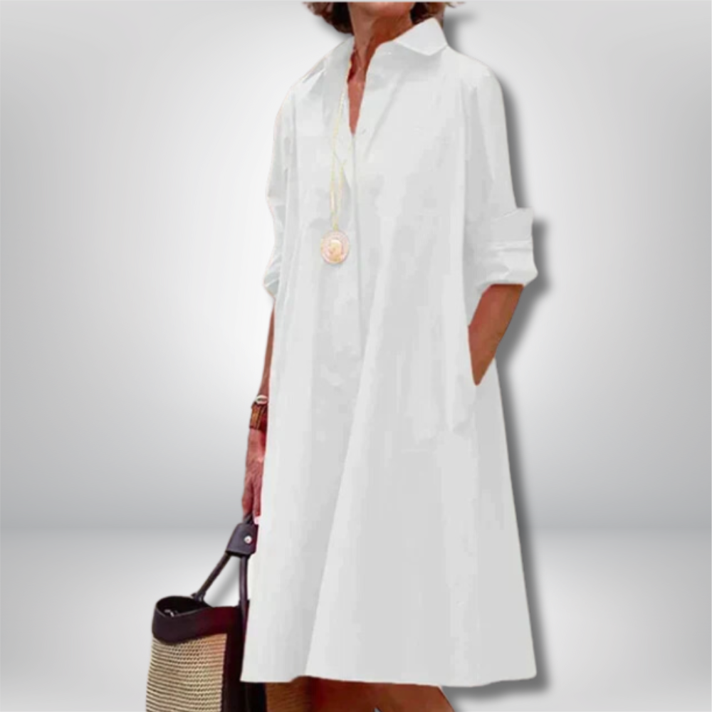 Anouk - Exquisite Cotton Dress for Timeless Elegance