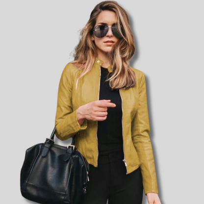 Ellen - Chic Women's Leather Jacket for a Stylish Look