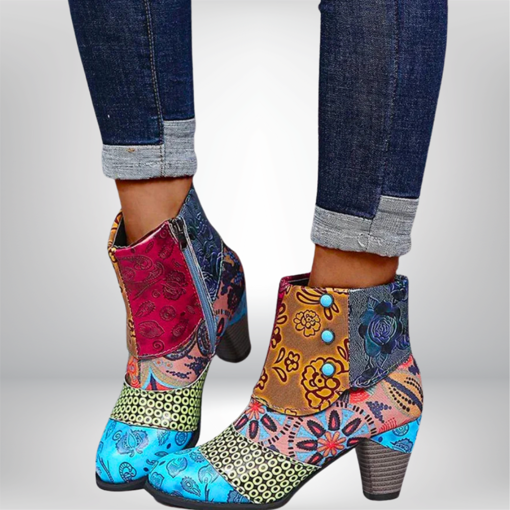 Charlee - Stunningly Painted Ankle Boots
