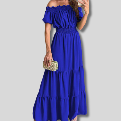 Talia - Chic Off-Shoulder Maxi Dress for a Stunning Look