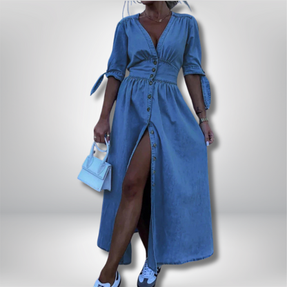 Charlotte - Chic & Stylish Long Denim Dress