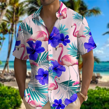 Lennart - Vibrant Short-Sleeved Hawaiian Shirt for a Breezy Look