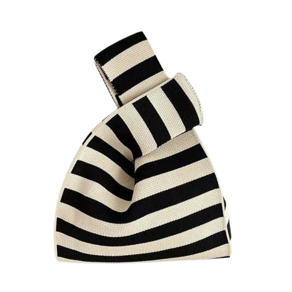 Chic Striped Canvas Tote Bag