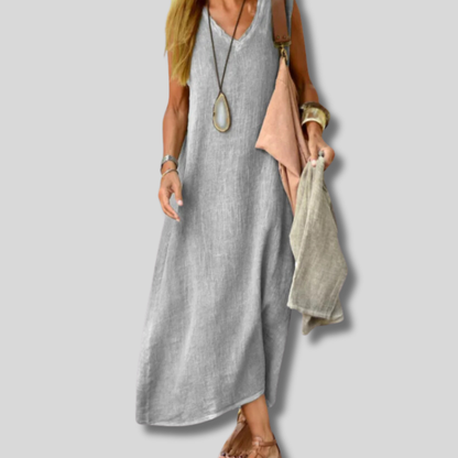 Charlotte - Elegant Women's V-Neck Maxi Dress for Effortless Style