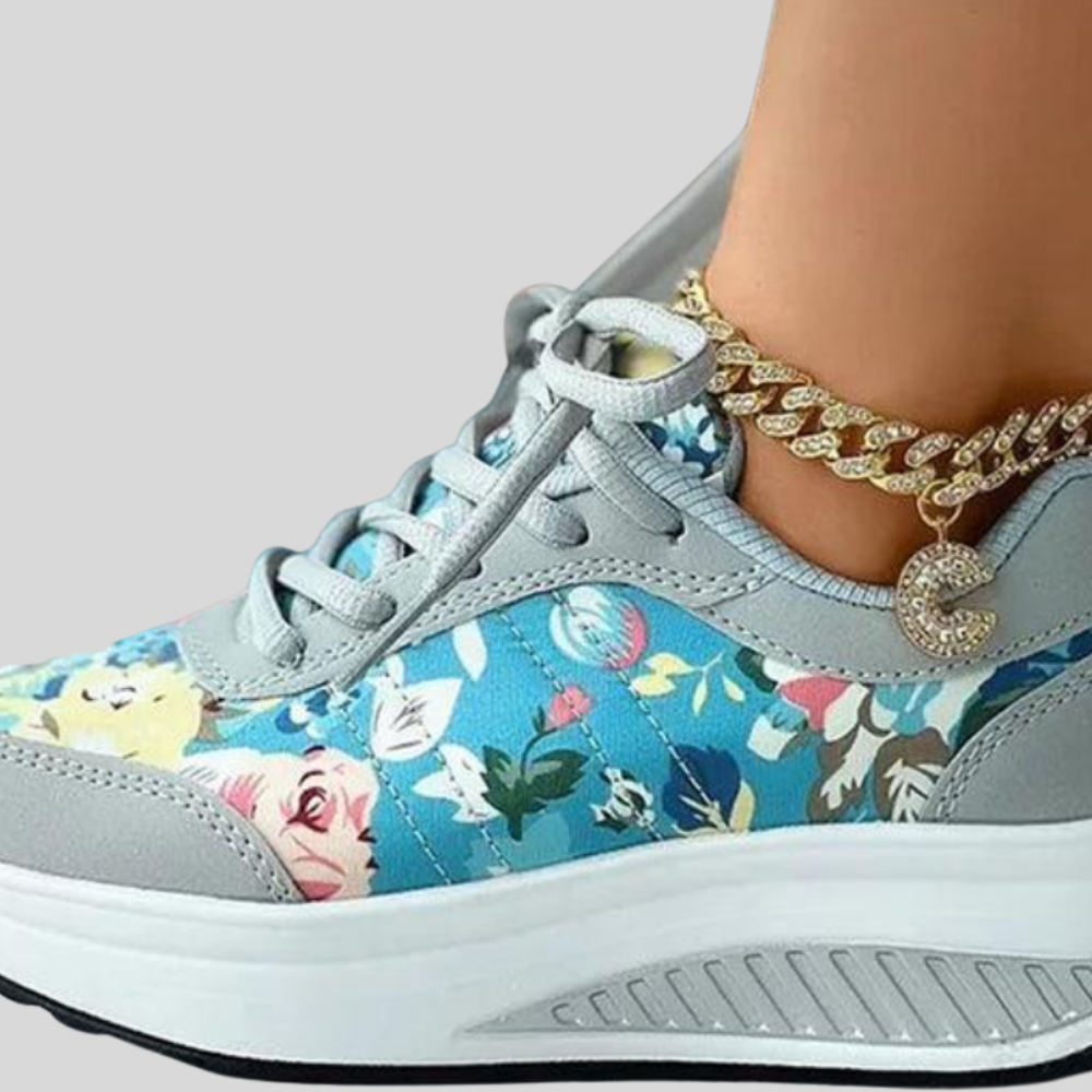 Lisa - Trendy Floral Print Athletic Sneakers for Women